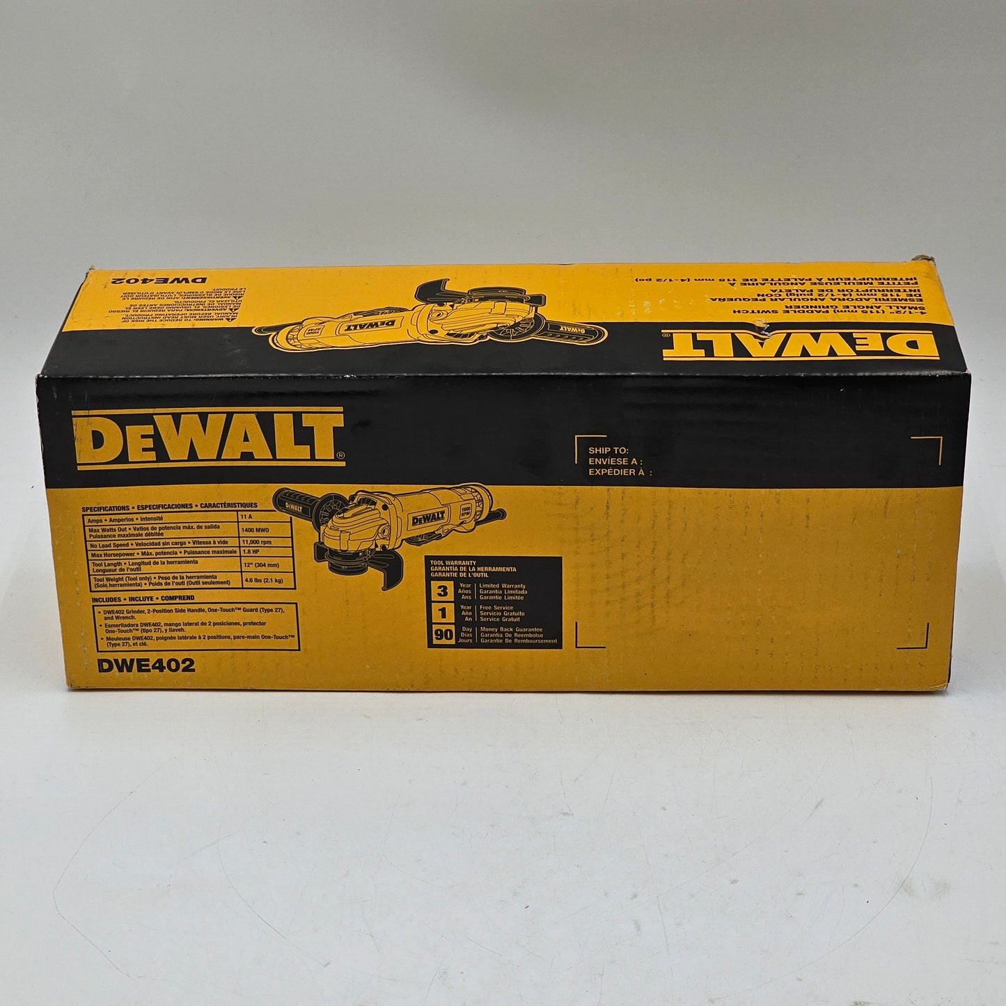 New DeWalt DWE402 Paddle Switch Small Angle Grinder