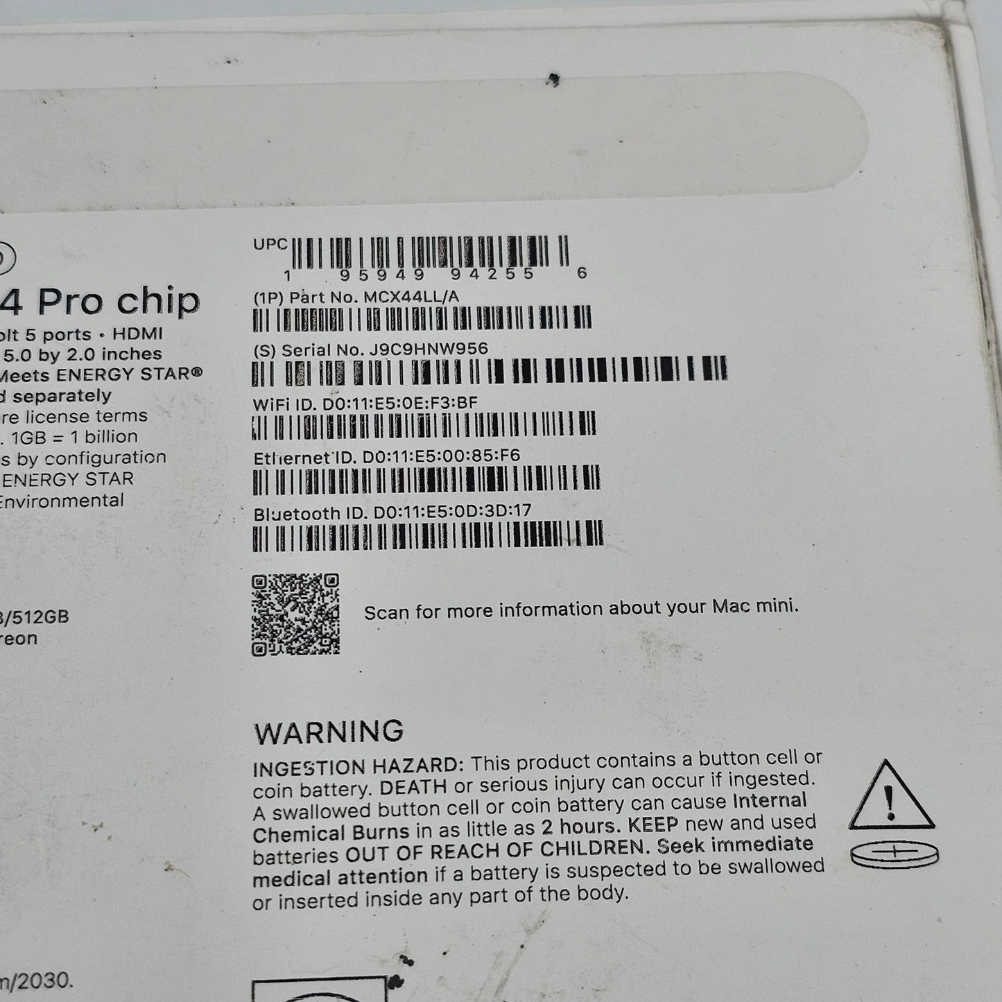 2024 Apple Mac Mini M4 Pro 4.5GHz 24GB RAM 512GB SSD Silver MCX44LL/A