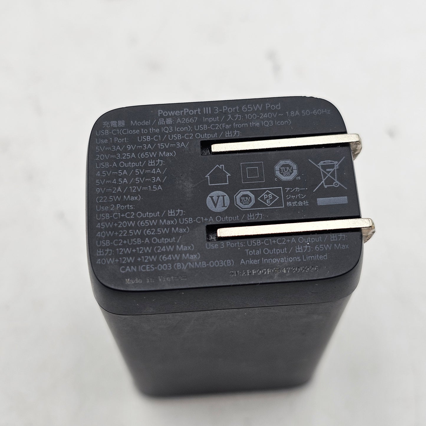 ANKER POWERPORT III 65W Charger
