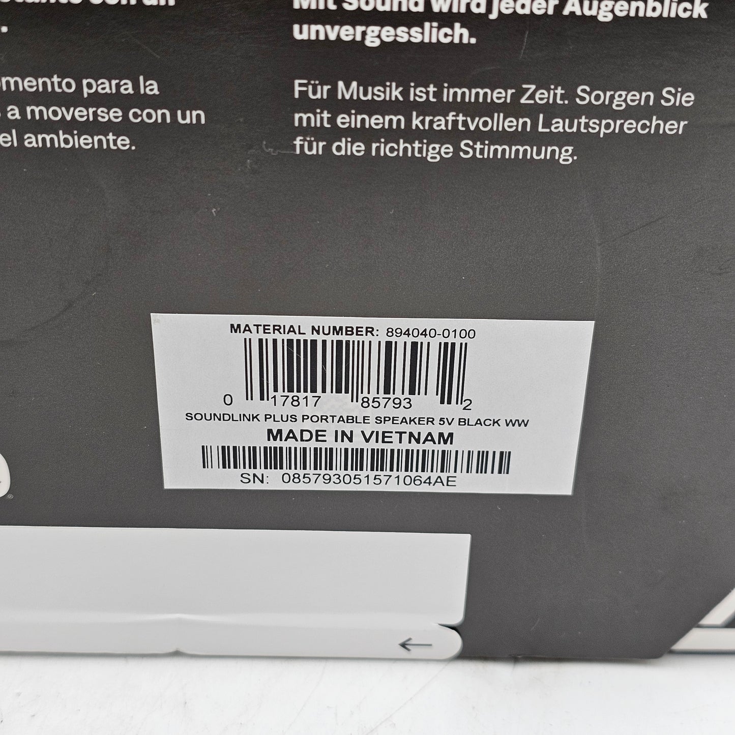 New BOSE SOUNDLINK PLUS Wireless Portable Speaker 894040-0100