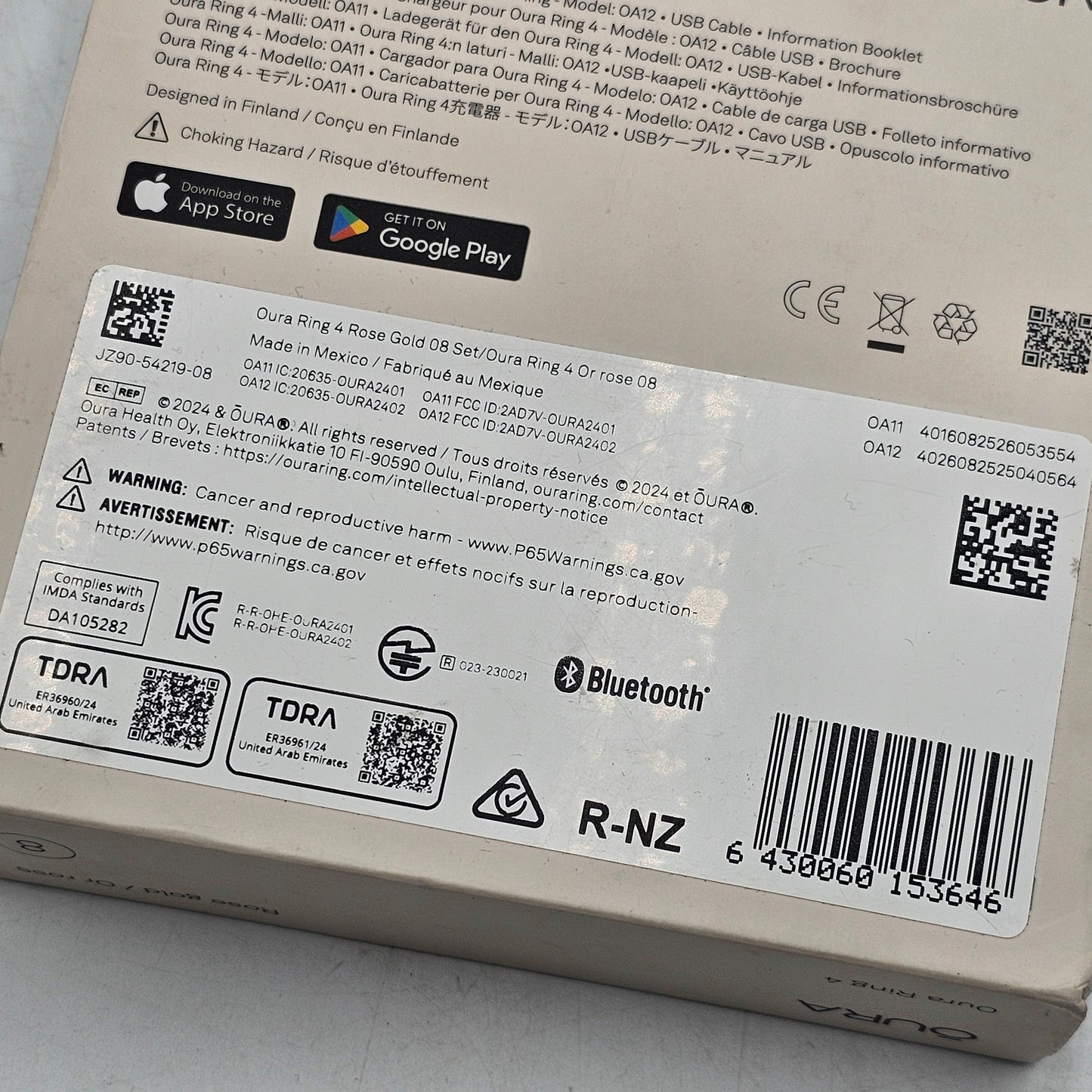 OURA GEN RING 4 ROSE GOLD 08 JZ90-54219-08