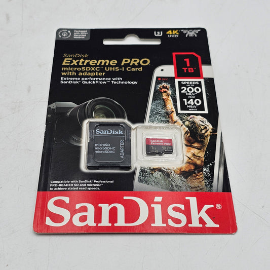 New SanDisk Extreme Pro UHSI Card with Adapter 1TB