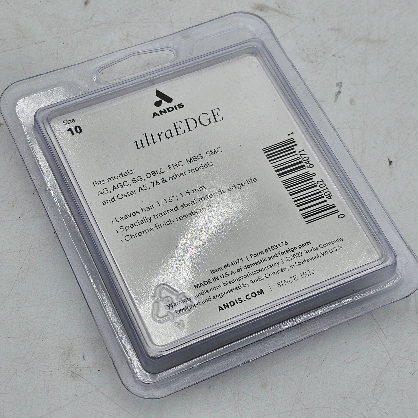 New Andis ultraEDGE 1.5mm Size 10 64071