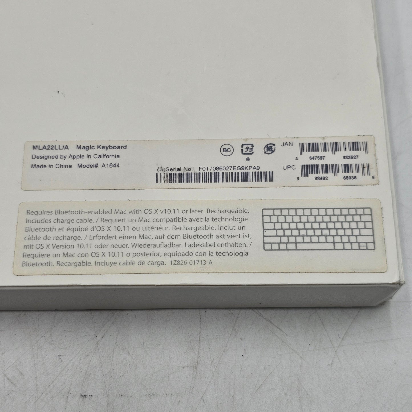 Apple Magic Mouse and Magic Keyboard Bundle A1644 A1657