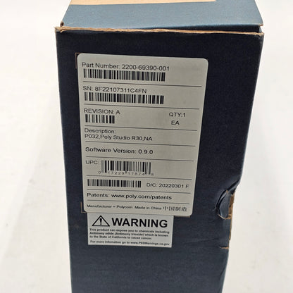 New POLY Studio R30 Video Conference System 2200-69390-001