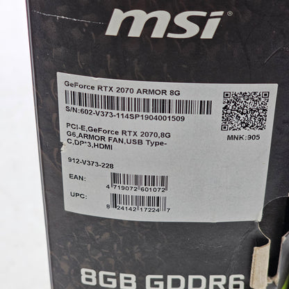 New MSI ARMOR GEFORCE RTX 2070 GDDR6 Graphics Card