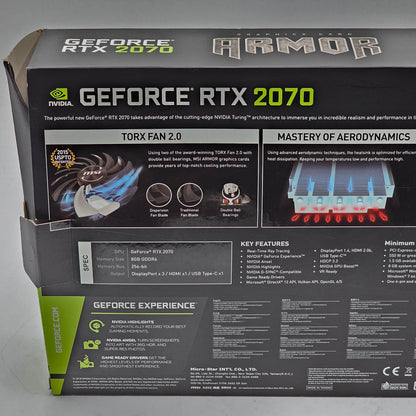 New MSI ARMOR GEFORCE RTX 2070 GDDR6 Graphics Card
