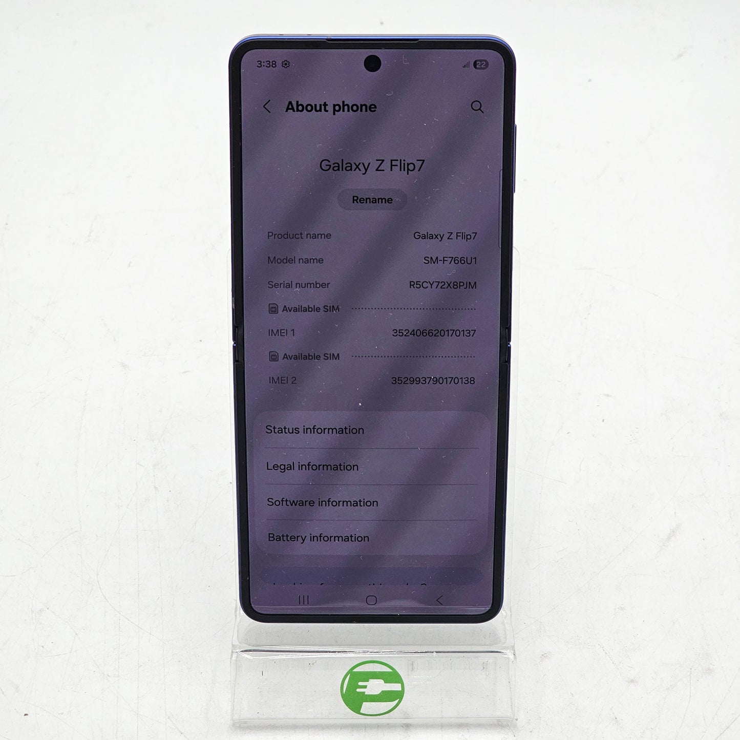 Unlocked Samsung Galaxy Flip7 12GB RAM 256GB SM-F766U1 Aura Blue