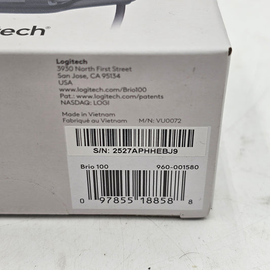 New Logitech Brio 100 1080p Full HD Webcam 960-001580