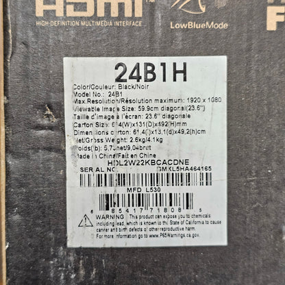 New AOC 23.6" 24B1H LCD Monitor VA LCD Monitor  Black