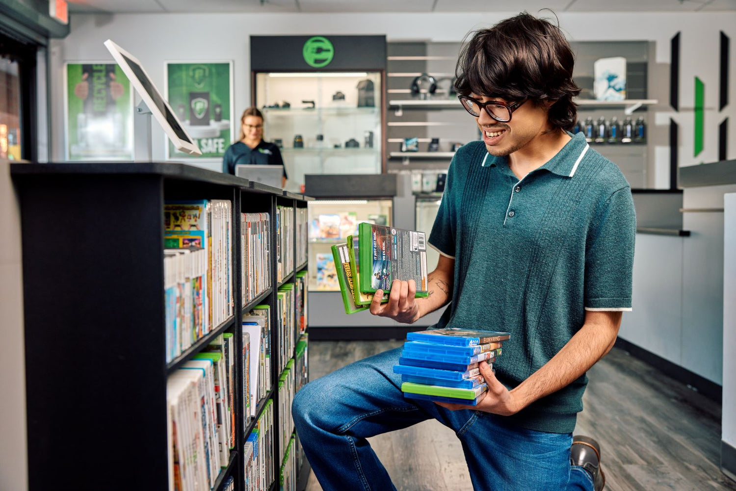 customer shopping for video games